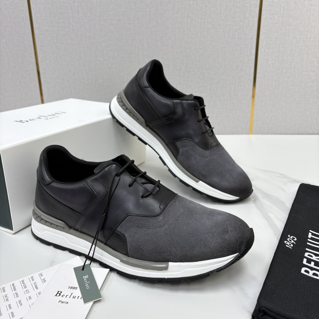 💋💍Berlut* 布鲁提 升级版第四代私模大底 Fast Track皮革运动鞋  官方定制款 13,500  最新款男