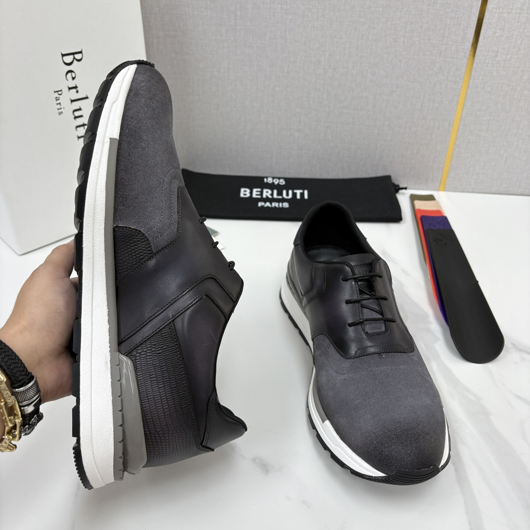 💋💍Berlut* 布鲁提 升级版第四代私模大底 Fast Track皮革运动鞋  官方定制款 13,500  最新款男