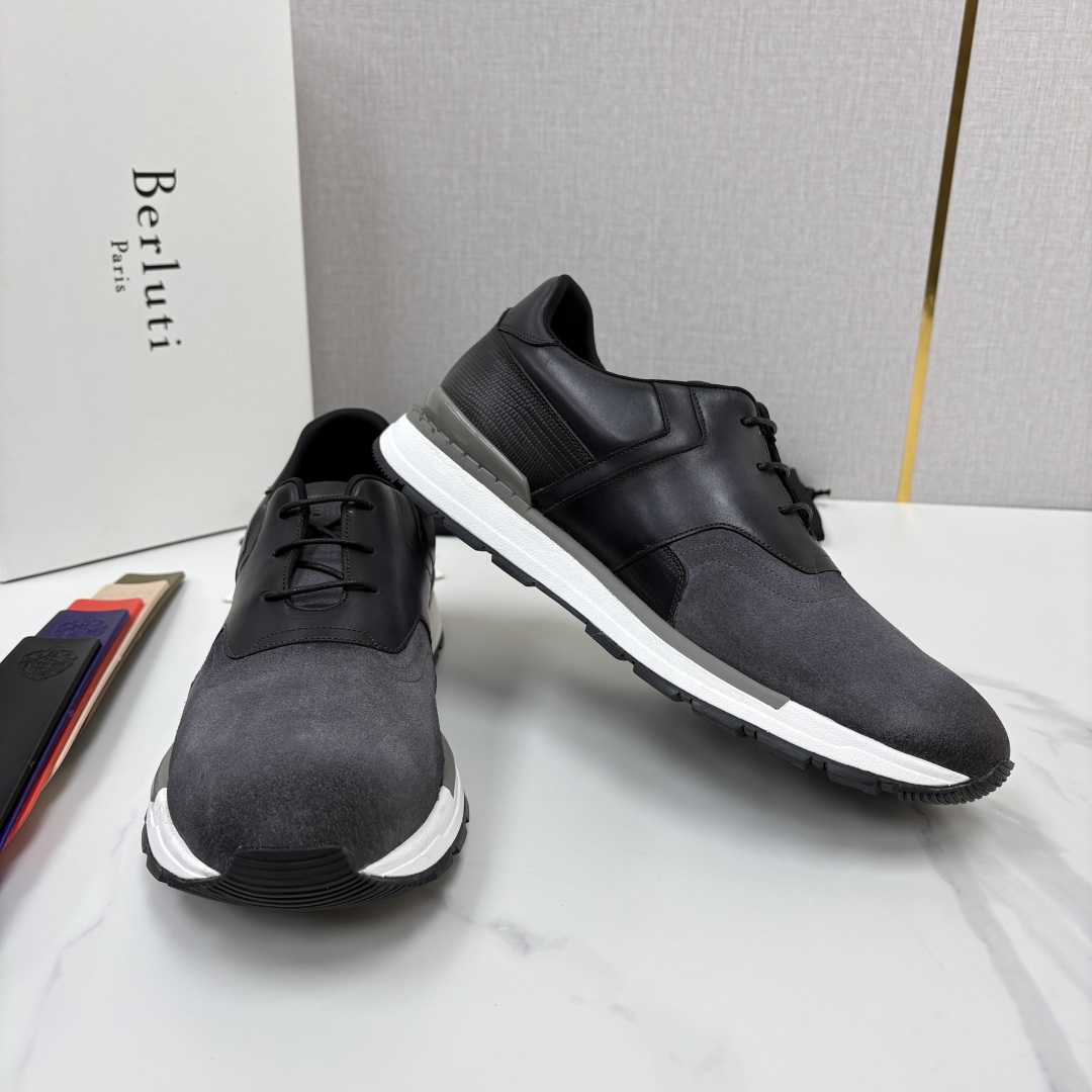 💋💍Berlut* 布鲁提 升级版第四代私模大底 Fast Track皮革运动鞋  官方定制款 13,500  最新款男