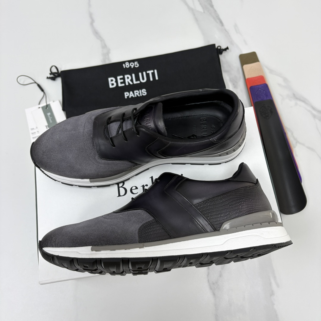 💋💍Berlut* 布鲁提 升级版第四代私模大底 Fast Track皮革运动鞋  官方定制款 13,500  最新款男