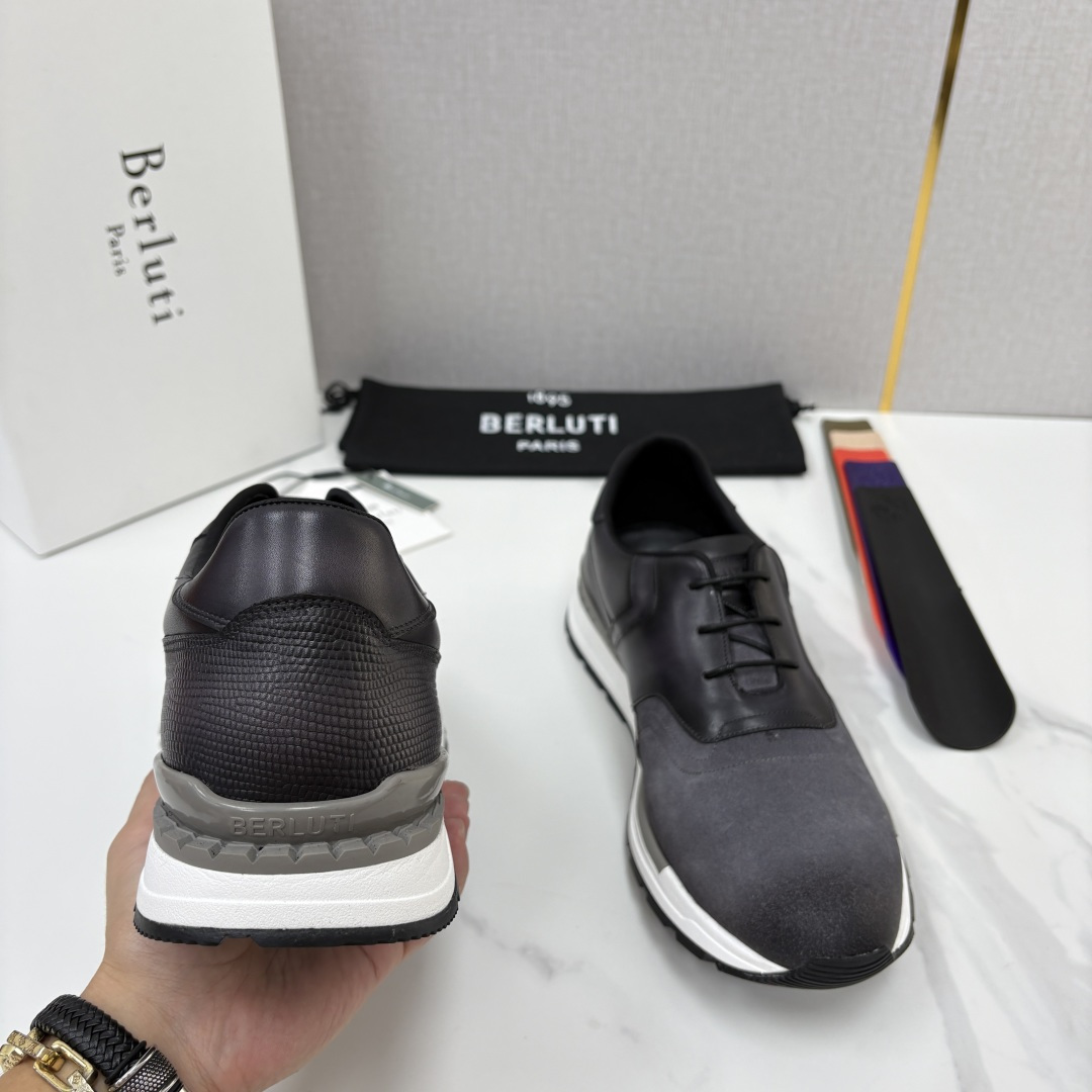 💋💍Berlut* 布鲁提 升级版第四代私模大底 Fast Track皮革运动鞋  官方定制款 13,500  最新款男