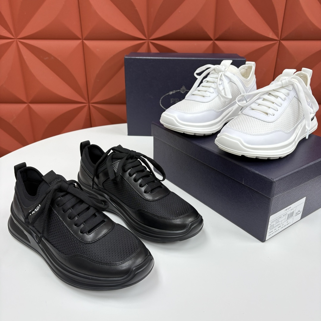 💋💍P 家新品  Prad* 普拉-达   新款男士小牛皮拼网布运动鞋出货！ 莞产猛货。机能风休闲鞋 | 豪门贵公子的“