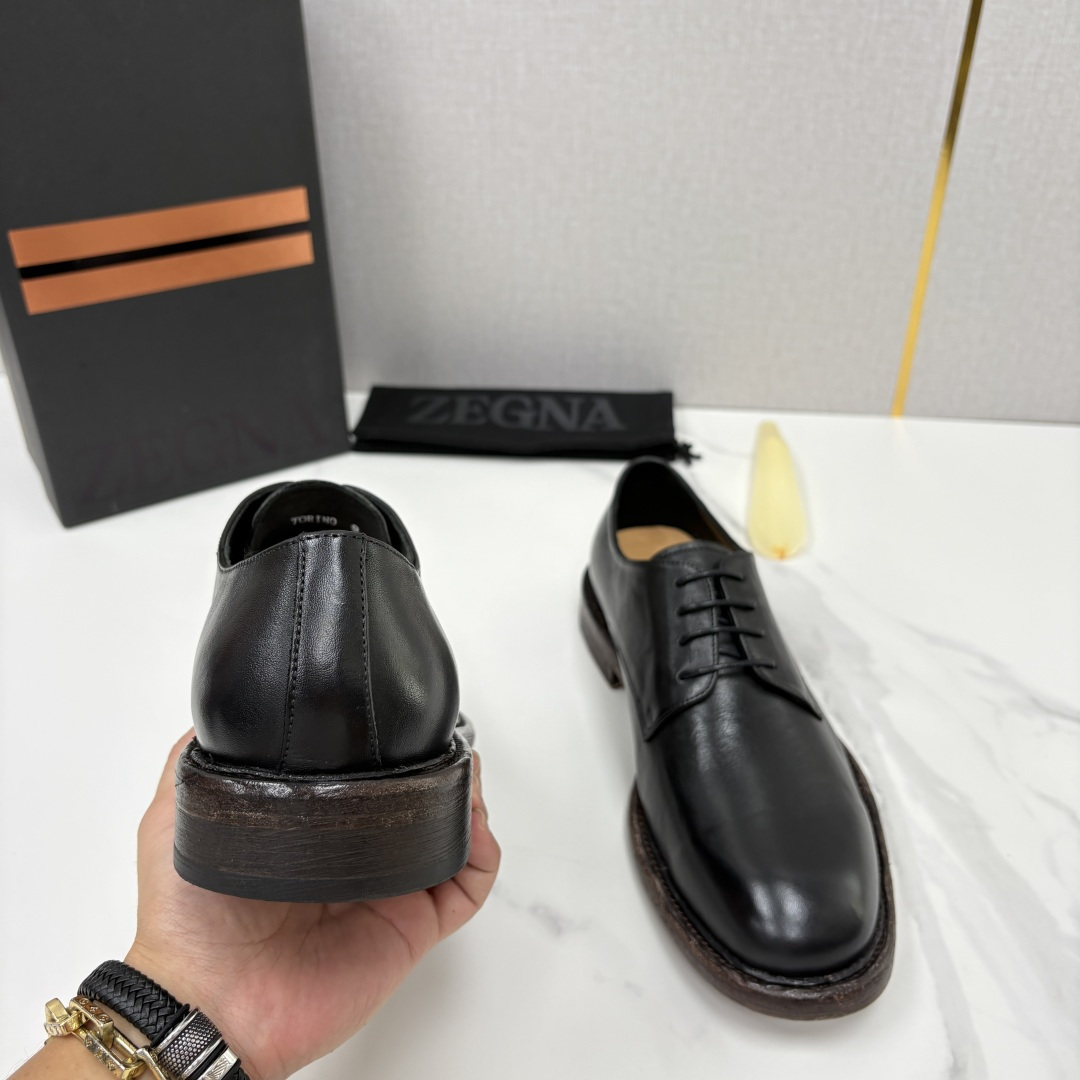 💋💍Zegn* 杰尼～亚  Siena Flex 德比鞋 新款 男士商务休闲皮鞋，采用进口开边珠/牛皮制作，脚感非常舒适