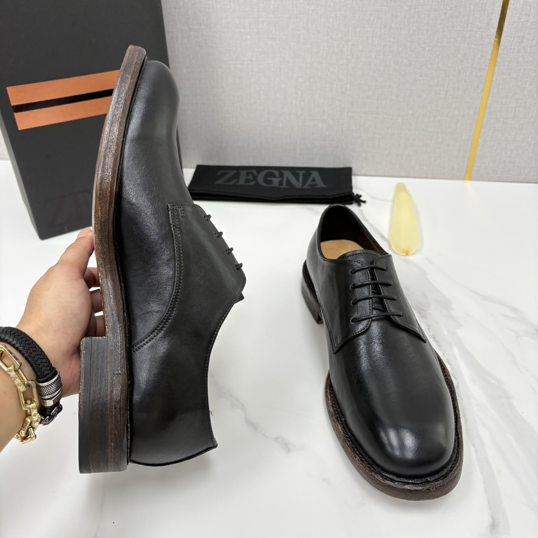 💋💍Zegn* 杰尼～亚  Siena Flex 德比鞋 新款 男士商务休闲皮鞋，采用进口开边珠/牛皮制作，脚感非常舒适