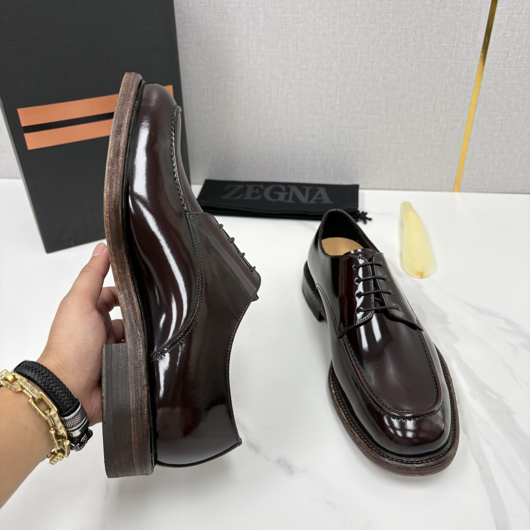 💋💍Zegn* 杰尼～亚  Siena Flex 德比鞋 新款 男士商务休闲皮鞋，采用进口开边珠/牛皮制作，脚感非常舒适