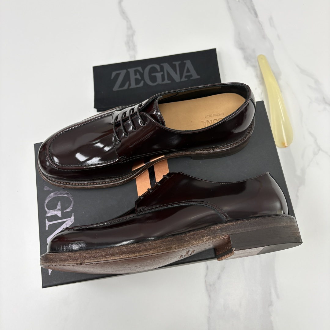 💋💍Zegn* 杰尼～亚  Siena Flex 德比鞋 新款 男士商务休闲皮鞋，采用进口开边珠/牛皮制作，脚感非常舒适