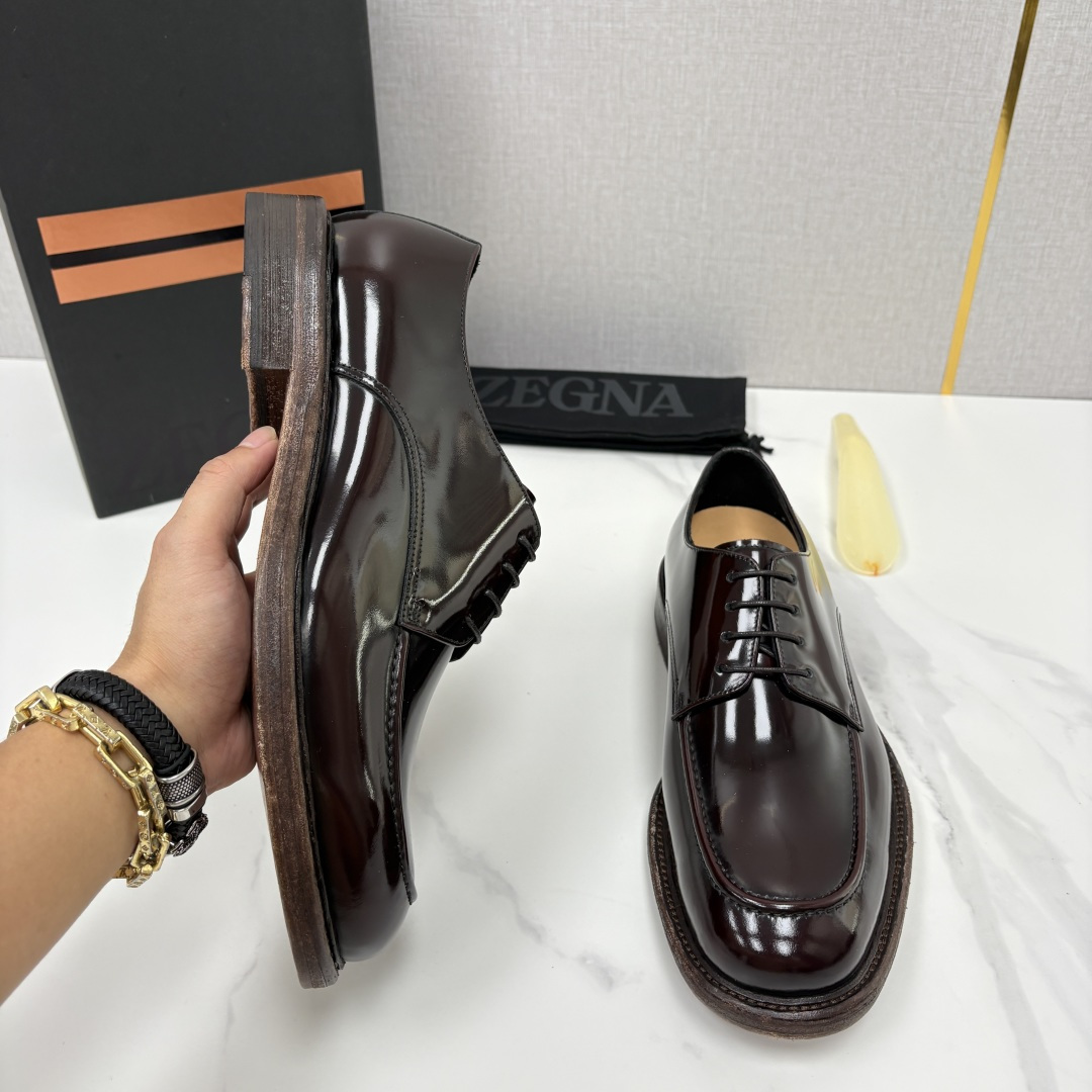 💋💍Zegn* 杰尼～亚  Siena Flex 德比鞋 新款 男士商务休闲皮鞋，采用进口开边珠/牛皮制作，脚感非常舒适
