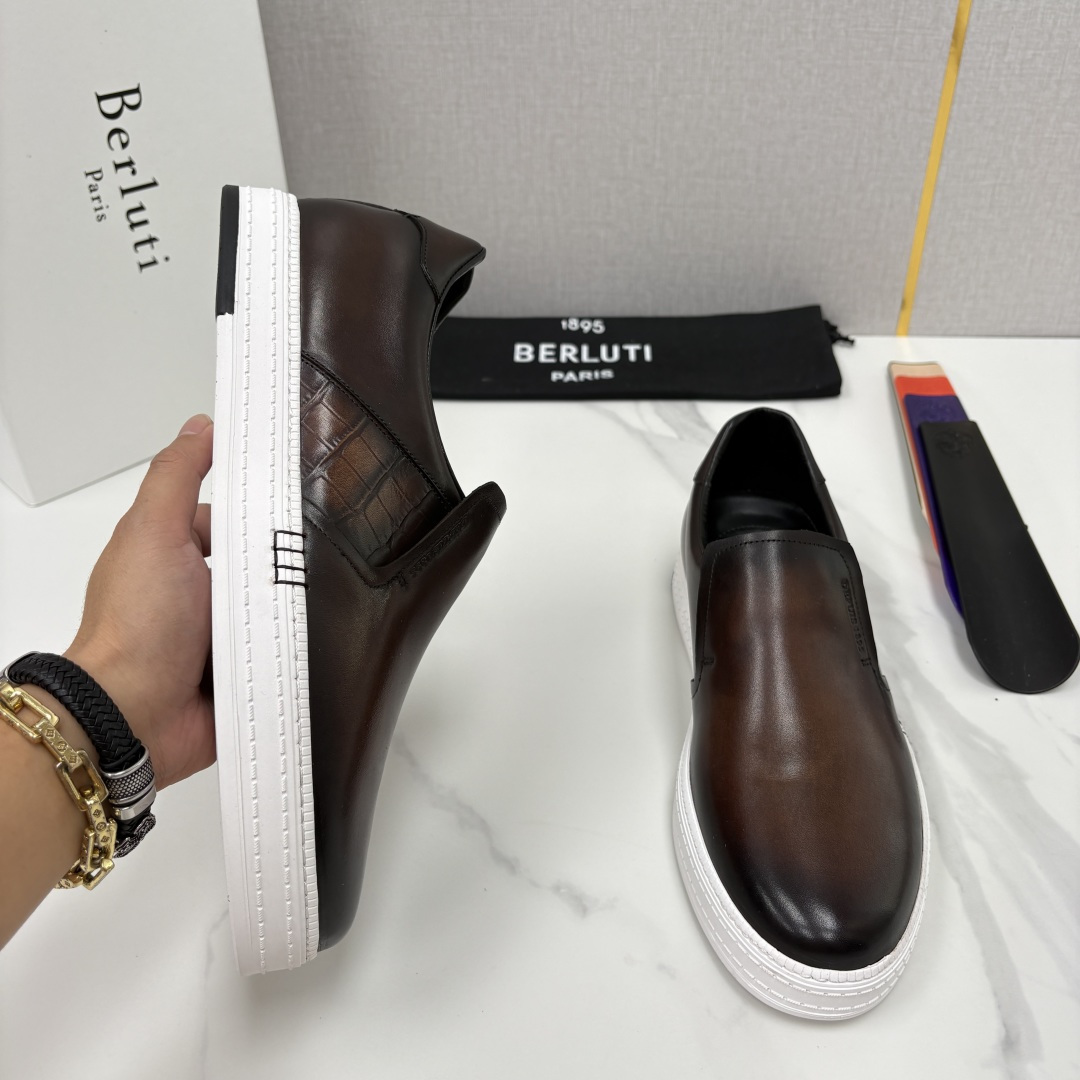 💋💍Berlut*  布鲁提  play time  乐福鞋    休闲套脚一脚蹬男鞋   法式轻奢绅士之选   甄选优