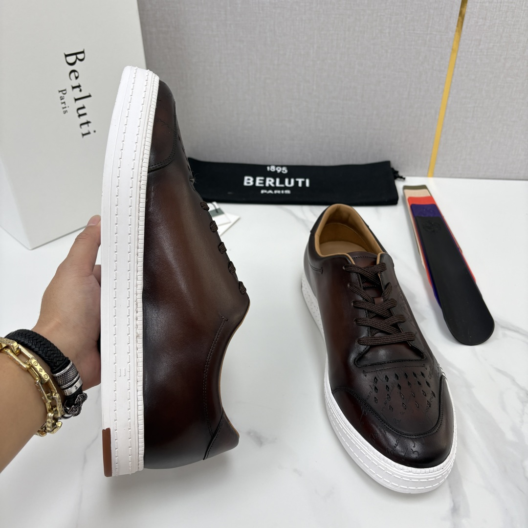 💋💍Berlut*  布鲁提  play time  休闲运动鞋板鞋  法式绅士轻奢代表作，将品牌标志性Scritto手
