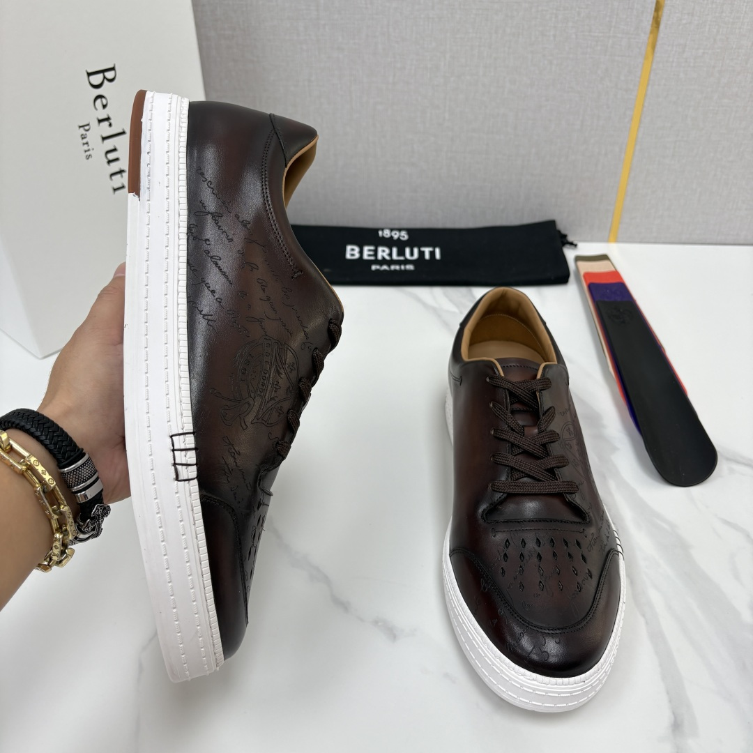 💋💍Berlut*  布鲁提  play time  休闲运动鞋板鞋  法式绅士轻奢代表作，将品牌标志性Scritto手