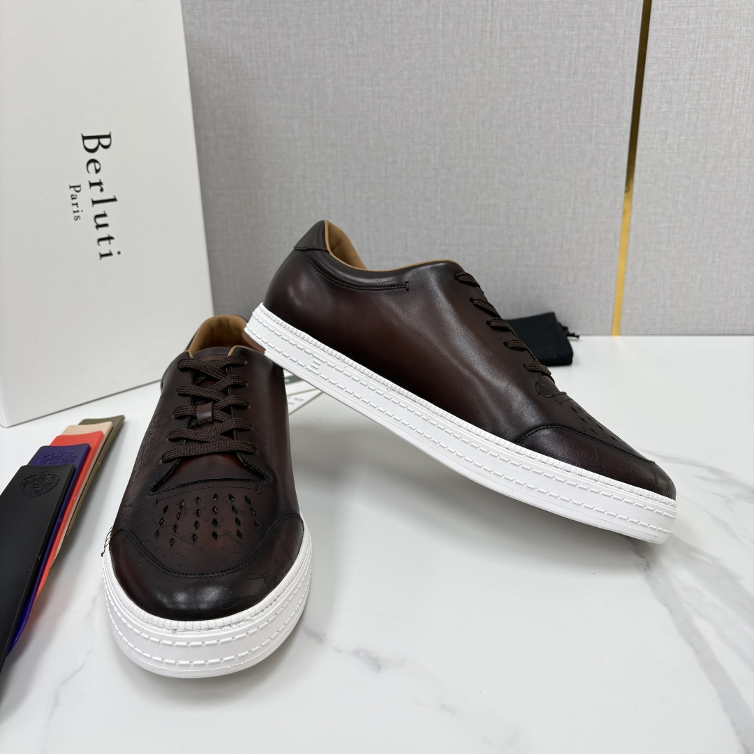 💋💍Berlut*  布鲁提  play time  休闲运动鞋板鞋  法式绅士轻奢代表作，将品牌标志性Scritto手