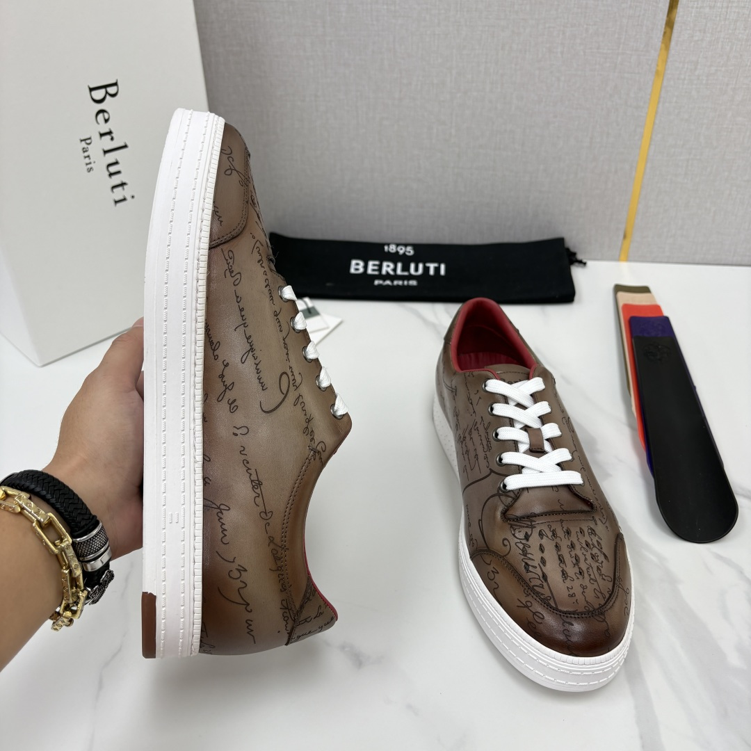 💋💍Berlut*  布鲁提  play time  休闲运动鞋板鞋  法式绅士轻奢代表作，将品牌标志性Scritto手