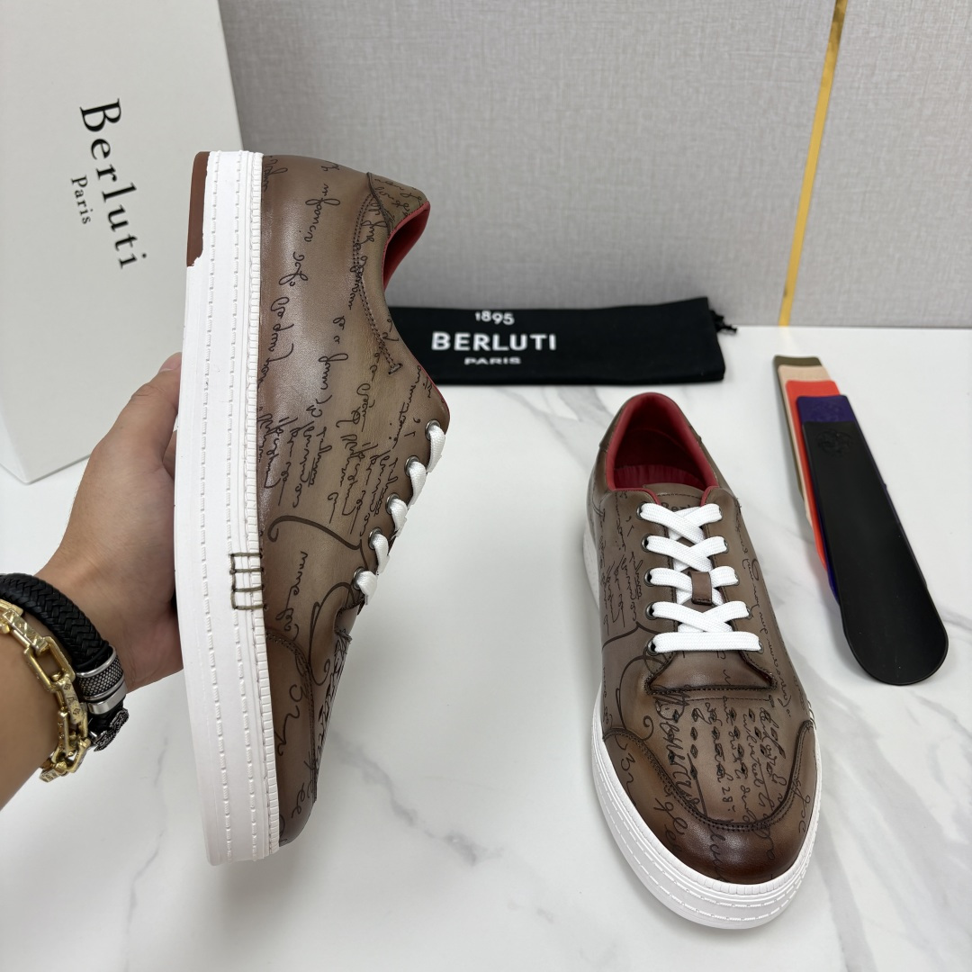 💋💍Berlut*  布鲁提  play time  休闲运动鞋板鞋  法式绅士轻奢代表作，将品牌标志性Scritto手
