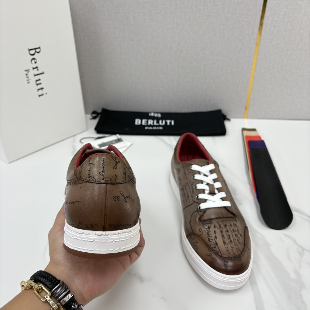 💋💍Berlut*  布鲁提  play time  休闲运动鞋板鞋  法式绅士轻奢代表作，将品牌标志性Scritto手