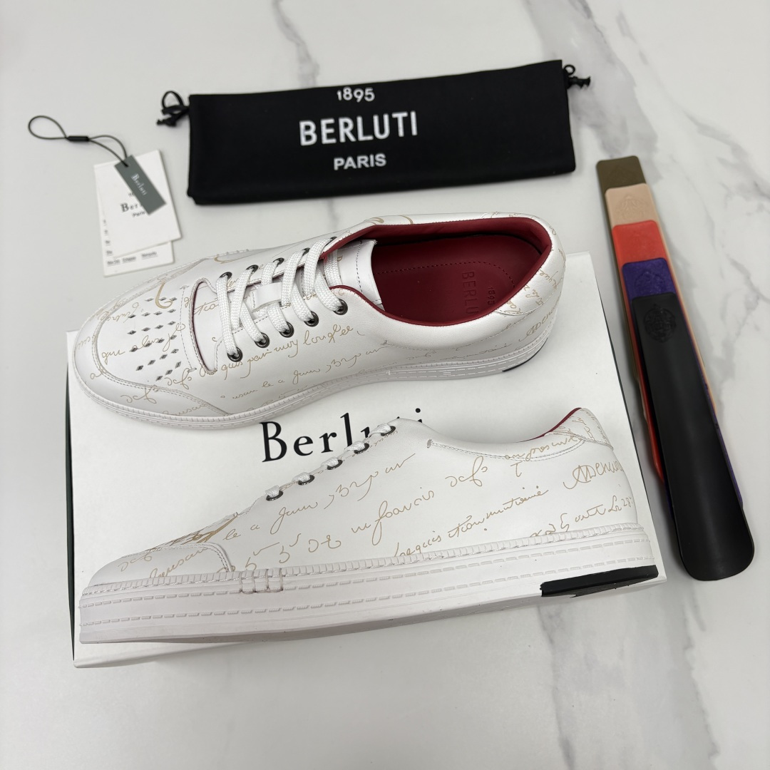💋💍Berlut*  布鲁提  play time  休闲运动鞋板鞋  法式绅士轻奢代表作，将品牌标志性Scritto手