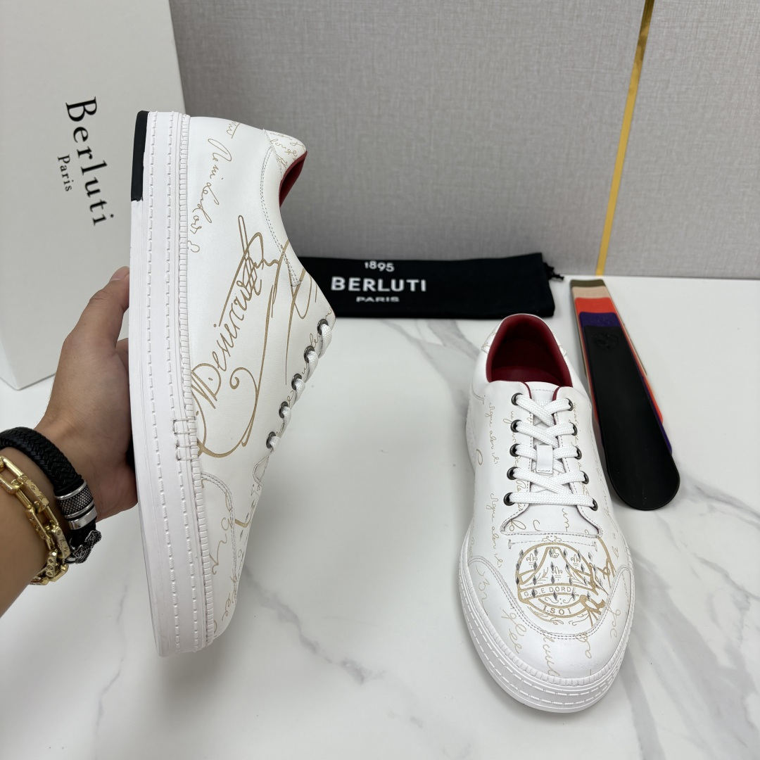 💋💍Berlut*  布鲁提  play time  休闲运动鞋板鞋  法式绅士轻奢代表作，将品牌标志性Scritto手