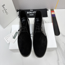 💋💍Berlut* 布鲁提 复古反绒麂皮沙漠靴 男士系带高帮短靴 轻奢商务休闲靴 鞋面甄选优质反绒麂皮拼接 💋💍Berlut* 布鲁提 复古反绒麂皮沙漠靴 男士系带高帮短靴 轻奢商务休闲靴 鞋面甄选优质反绒麂皮拼接
