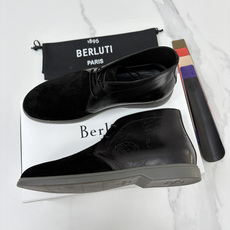 💋💍Berlut* 布鲁提 复古反绒麂皮沙漠靴 男士系带高帮短靴 轻奢商务休闲靴 鞋面甄选优质反绒麂皮拼接 💋💍Berlut* 布鲁提 复古反绒麂皮沙漠靴 男士系带高帮短靴 轻奢商务休闲靴 鞋面甄选优质反绒麂皮拼接