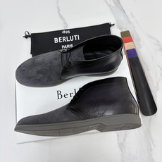💋💍Berlut* 布鲁提 复古反绒麂皮沙漠靴 男士系带高帮短靴 轻奢商务休闲靴 鞋面甄选优质反绒麂皮拼接 💋💍Berlut* 布鲁提 复古反绒麂皮沙漠靴 男士系带高帮短靴 轻奢商务休闲靴 鞋面甄选优质反绒麂皮拼接
