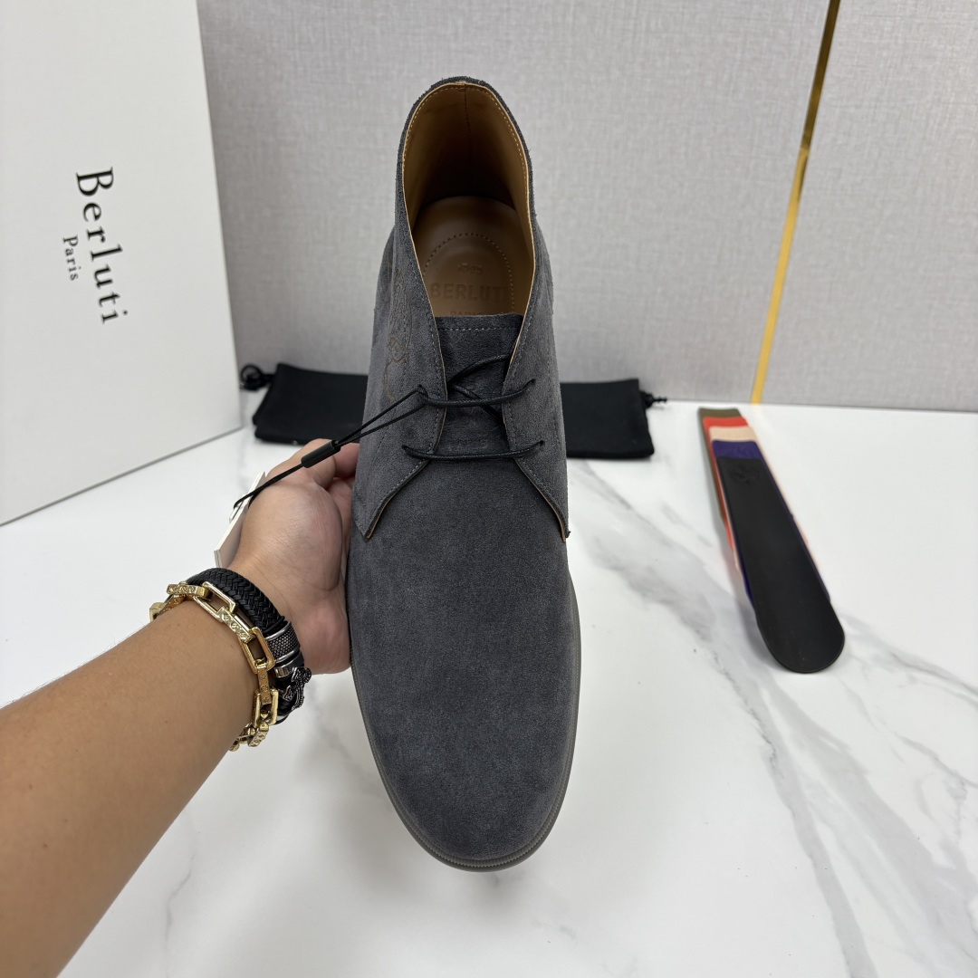 💋💍Berlut* 布鲁提 复古反绒麂皮沙漠靴 男士系带高帮短靴 轻奢商务休闲靴 鞋面精选高品质反绒麂皮, 💋💍Berlut* 布鲁提 复古反绒麂皮沙漠靴 男士系带高帮短靴 轻奢商务休闲靴 鞋面精选高品质反绒麂皮,