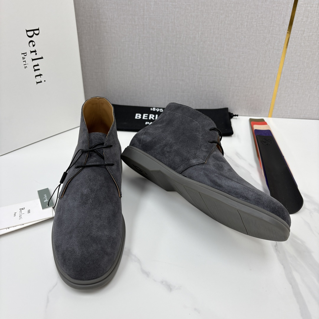 💋💍Berlut* 布鲁提 复古反绒麂皮沙漠靴 男士系带高帮短靴 轻奢商务休闲靴 鞋面精选高品质反绒麂皮, 💋💍Berlut* 布鲁提 复古反绒麂皮沙漠靴 男士系带高帮短靴 轻奢商务休闲靴 鞋面精选高品质反绒麂皮,