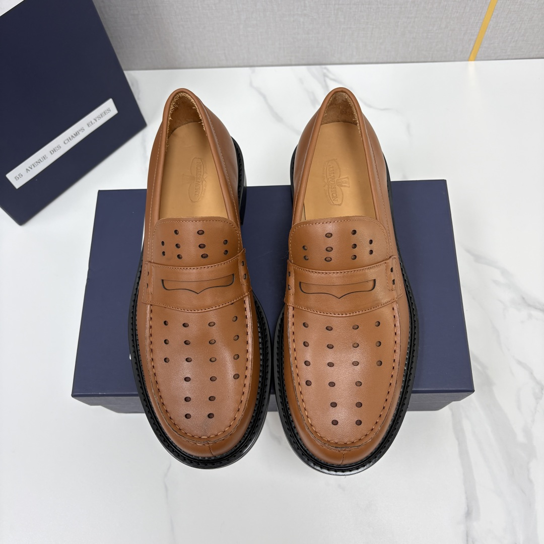 Berluti Tan Perforated Loafers