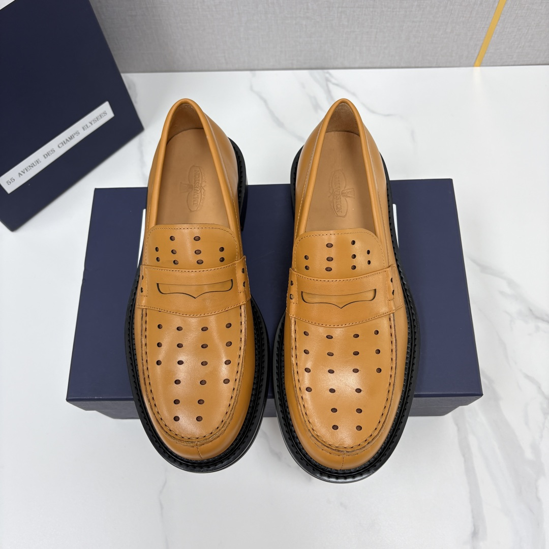 Berluti Tan Perforated Loafers