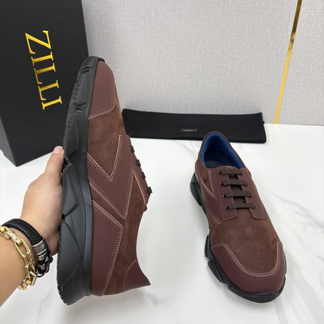 💋💍ZL家新品  Zill* 兹-利  是1970创立的法国奢侈男装品牌   缝线装饰男士休闲运动鞋 当法式奢华邂逅意式