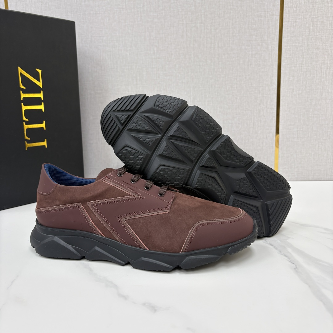 💋💍ZL家新品  Zill* 兹-利  是1970创立的法国奢侈男装品牌   缝线装饰男士休闲运动鞋 当法式奢华邂逅意式
