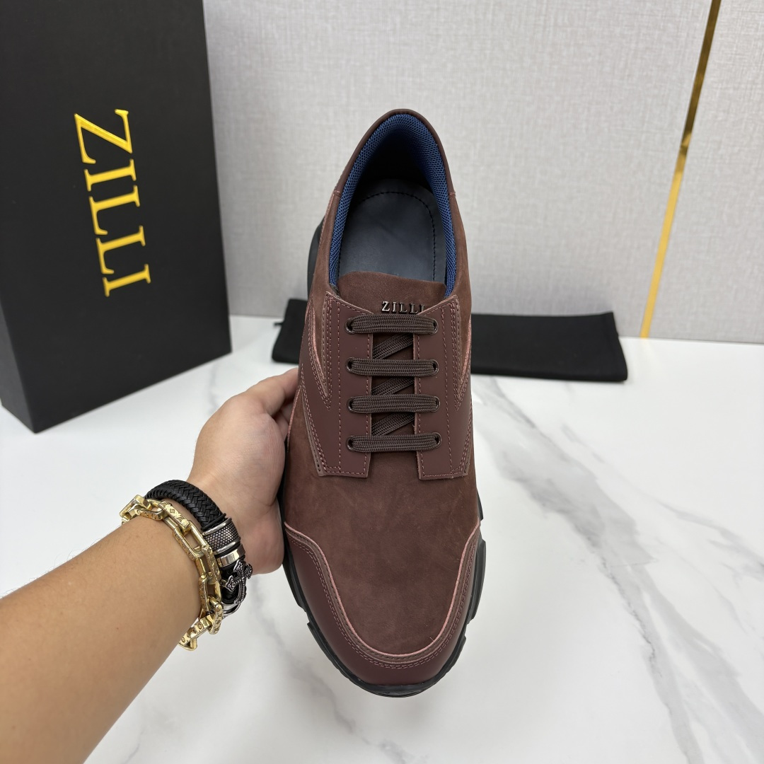 💋💍ZL家新品  Zill* 兹-利  是1970创立的法国奢侈男装品牌   缝线装饰男士休闲运动鞋 当法式奢华邂逅意式