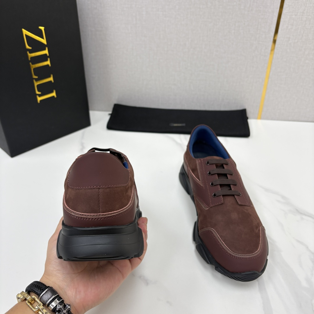 💋💍ZL家新品  Zill* 兹-利  是1970创立的法国奢侈男装品牌   缝线装饰男士休闲运动鞋 当法式奢华邂逅意式
