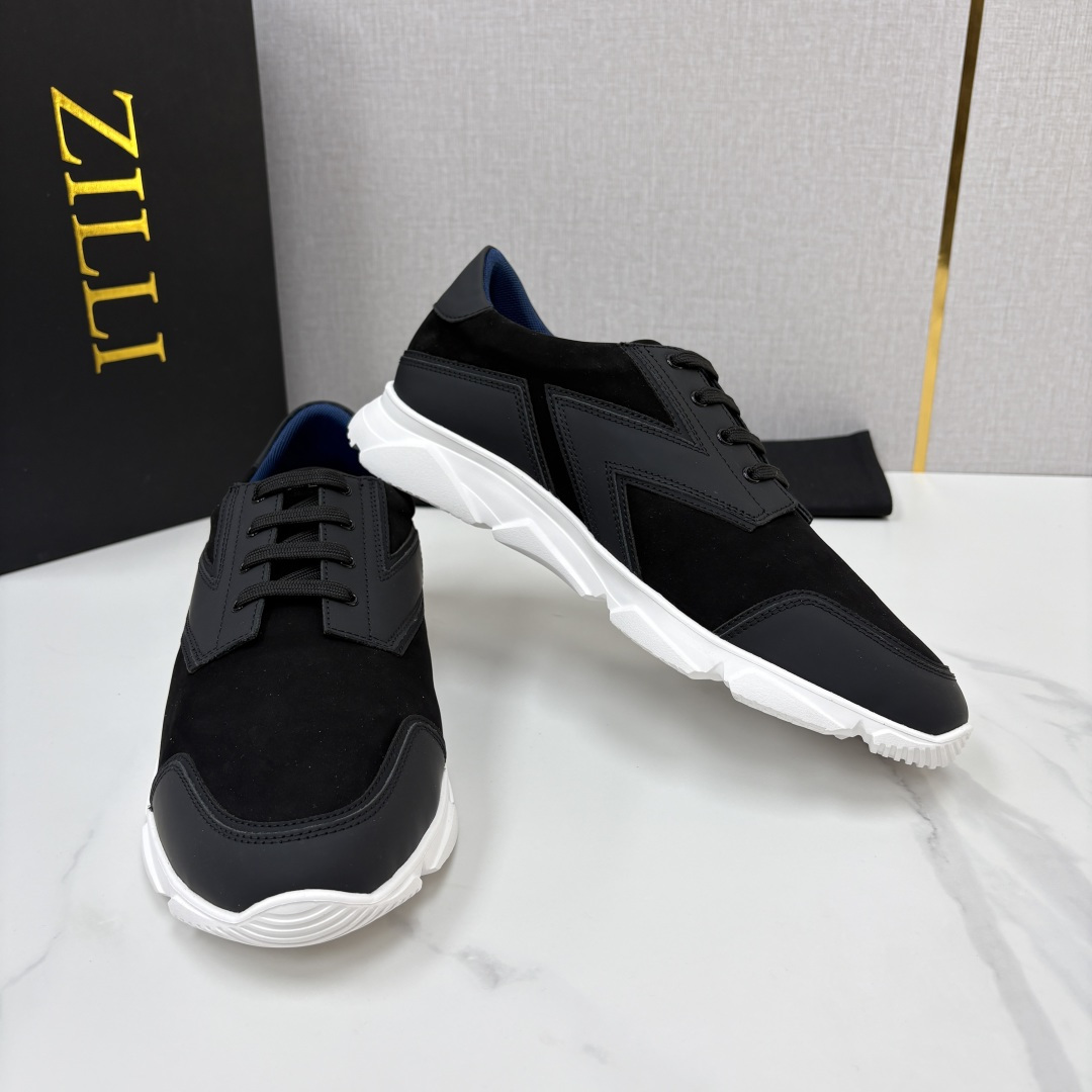 💋💍ZL家新品  Zill* 兹-利  是1970创立的法国奢侈男装品牌   缝线装饰男士休闲运动鞋 当法式奢华邂逅意式