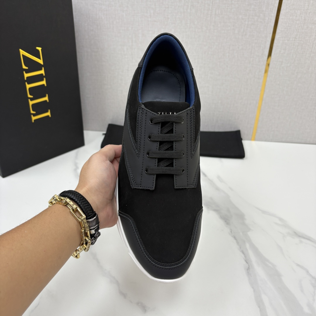 💋💍ZL家新品  Zill* 兹-利  是1970创立的法国奢侈男装品牌   缝线装饰男士休闲运动鞋 当法式奢华邂逅意式
