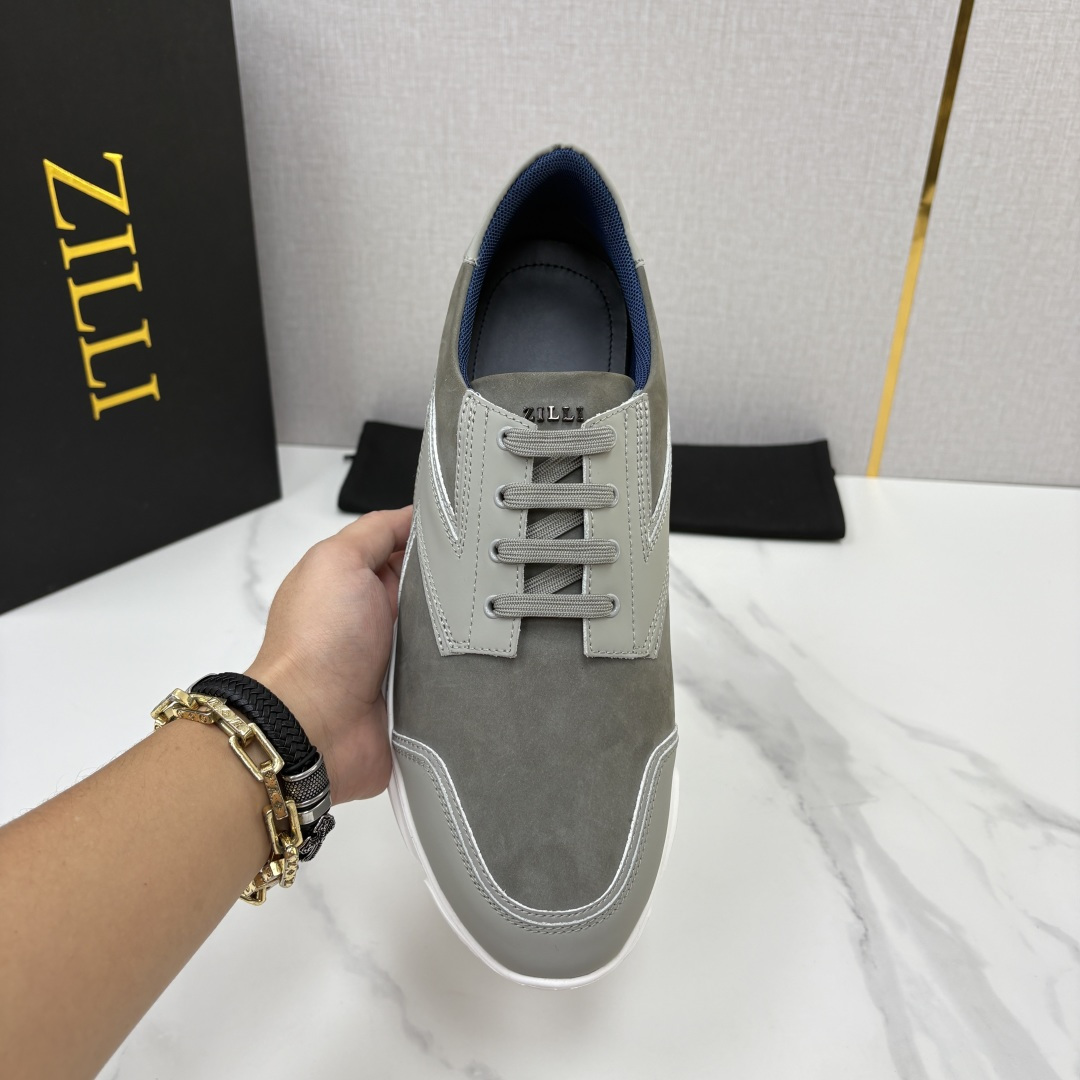 💋💍ZL家新品  Zill* 兹-利  是1970创立的法国奢侈男装品牌   缝线装饰男士休闲运动鞋 当法式奢华邂逅意式