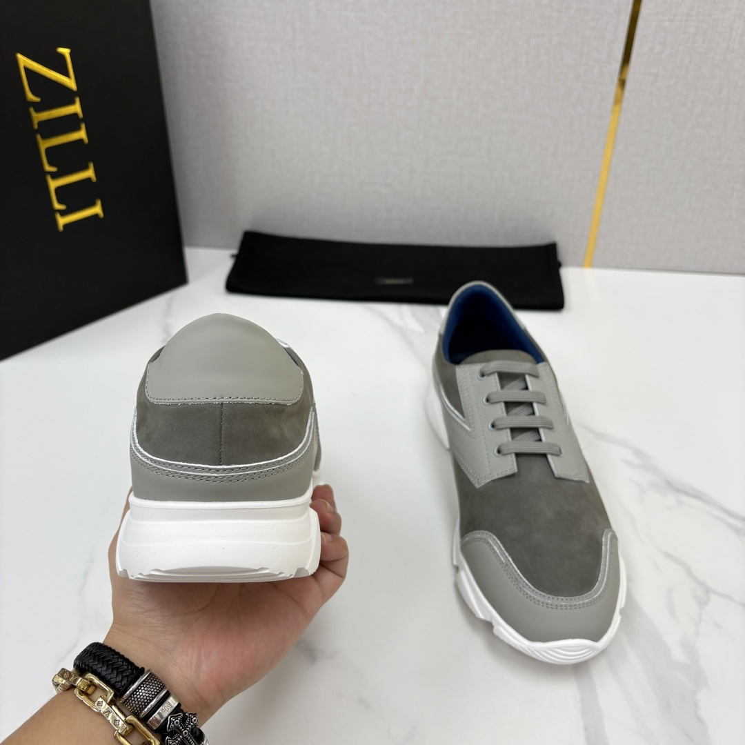 💋💍ZL家新品  Zill* 兹-利  是1970创立的法国奢侈男装品牌   缝线装饰男士休闲运动鞋 当法式奢华邂逅意式