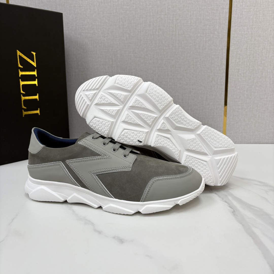 💋💍ZL家新品  Zill* 兹-利  是1970创立的法国奢侈男装品牌   缝线装饰男士休闲运动鞋 当法式奢华邂逅意式