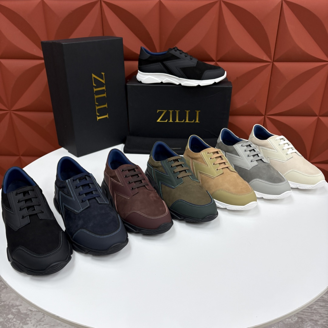 💋💍ZL家新品  Zill* 兹-利  是1970创立的法国奢侈男装品牌   缝线装饰男士休闲运动鞋 当法式奢华邂逅意式