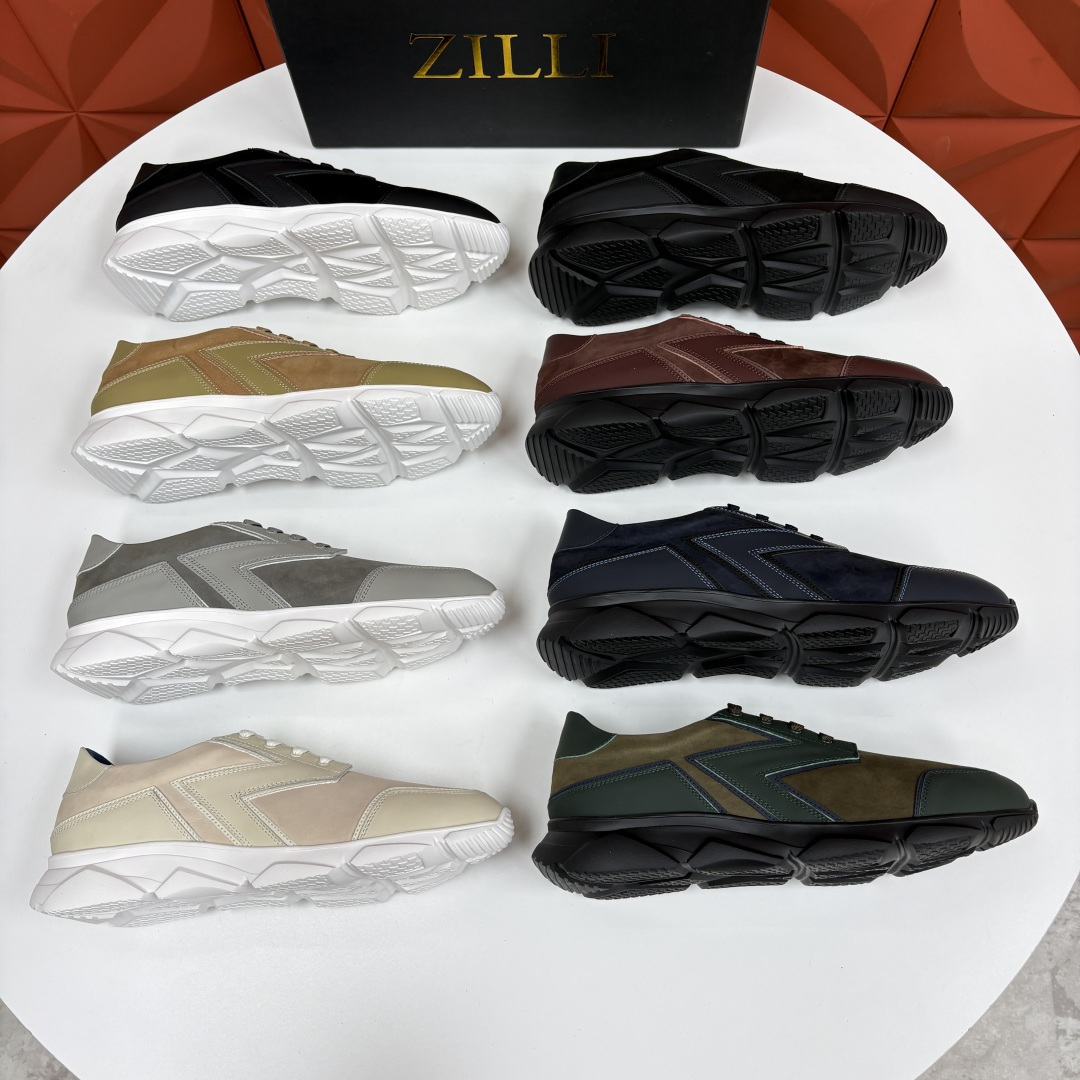 💋💍ZL家新品  Zill* 兹-利  是1970创立的法国奢侈男装品牌   缝线装饰男士休闲运动鞋 当法式奢华邂逅意式
