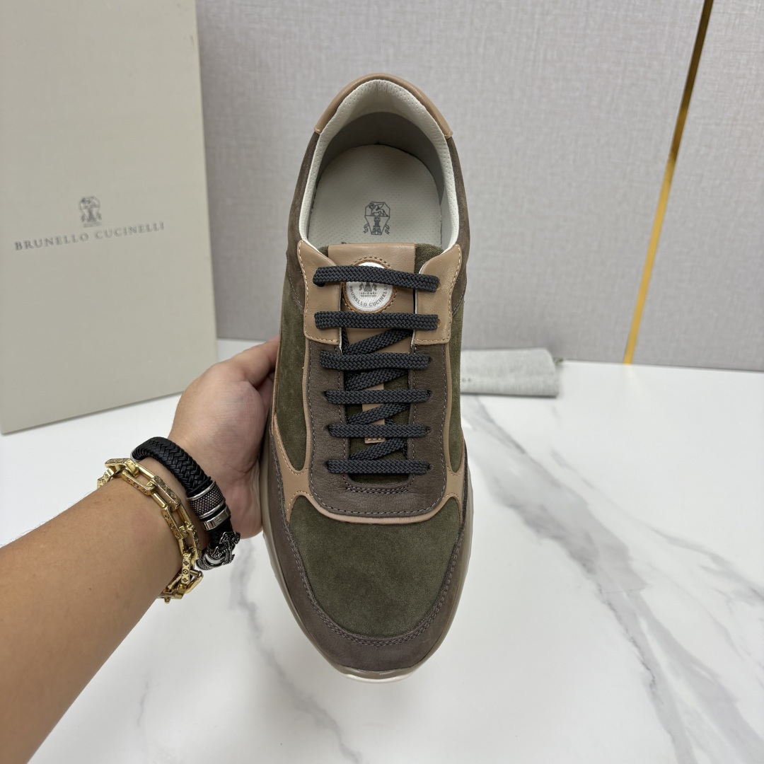 💋💍BC新品 Brunello Cucinell*  反毛拼牛皮低帮运动鞋  官方 7.400  新材料和对比细节重新定