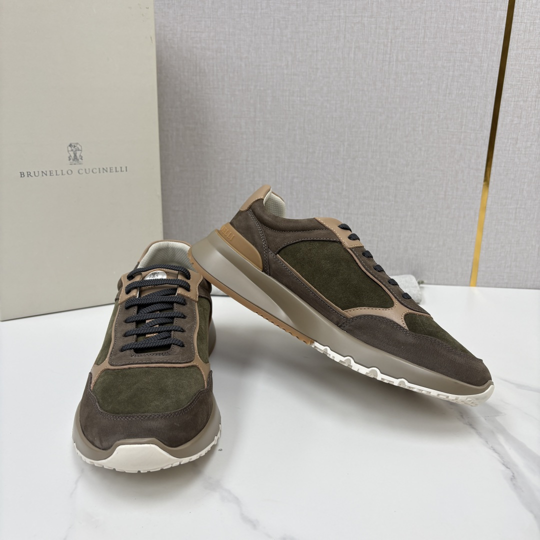 💋💍BC新品 Brunello Cucinell*  反毛拼牛皮低帮运动鞋  官方 7.400  新材料和对比细节重新定