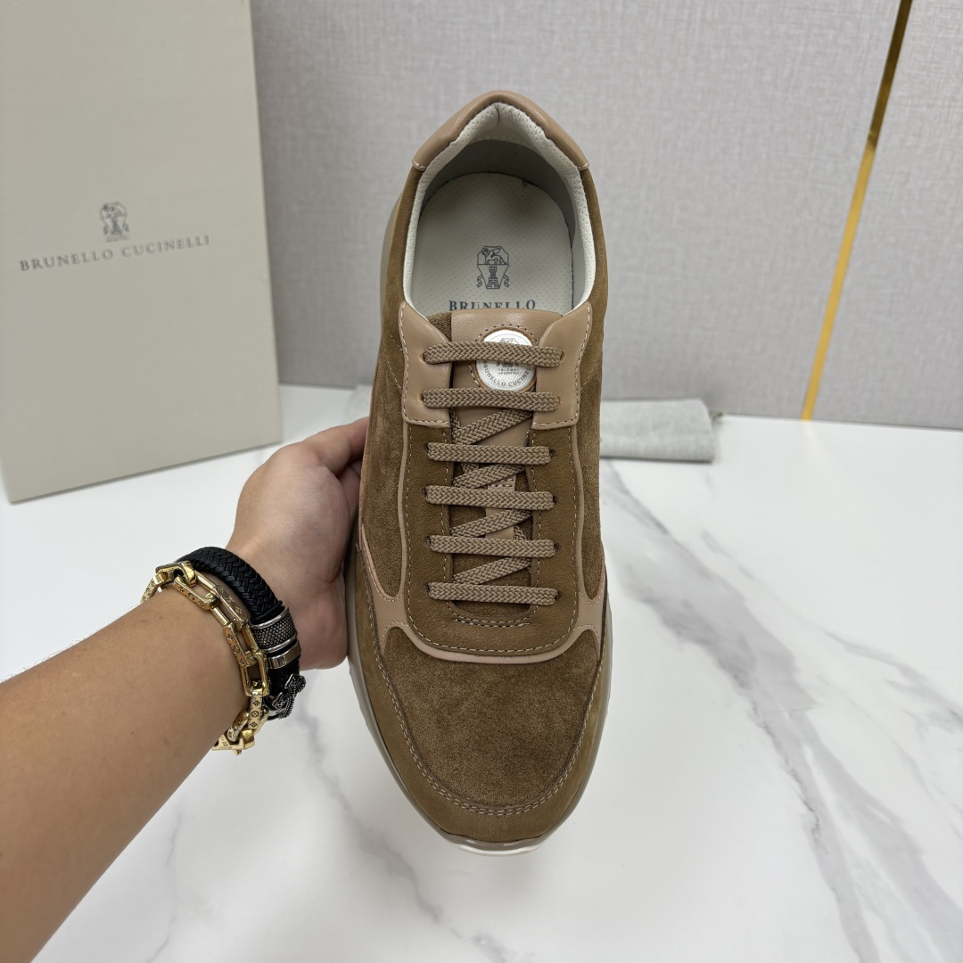 💋💍BC新品 Brunello Cucinell*  牛皮拼接荔枝纹低帮运动鞋  官方 9,800  新材料和对比细节重