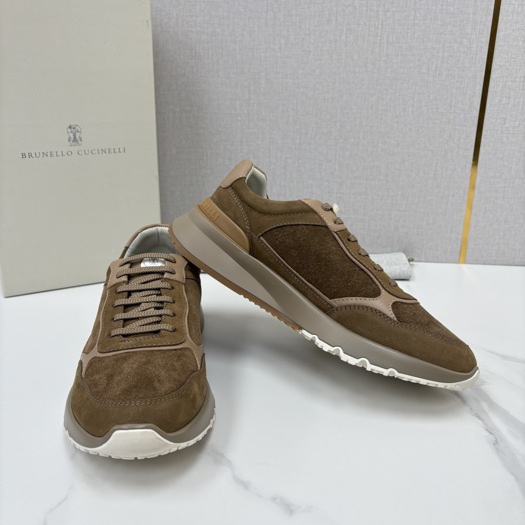 💋💍BC新品 Brunello Cucinell*  牛皮拼接荔枝纹低帮运动鞋  官方 9,800  新材料和对比细节重