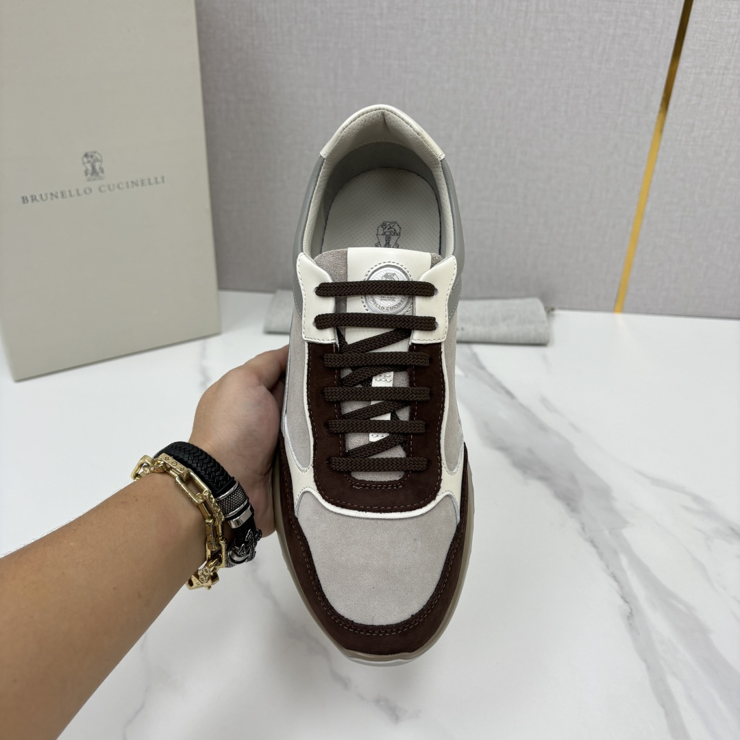 💋💍BC新品 Brunello Cucinell*  反毛拼牛皮低帮运动鞋  官方 7.400  新材料和对比细节重新定