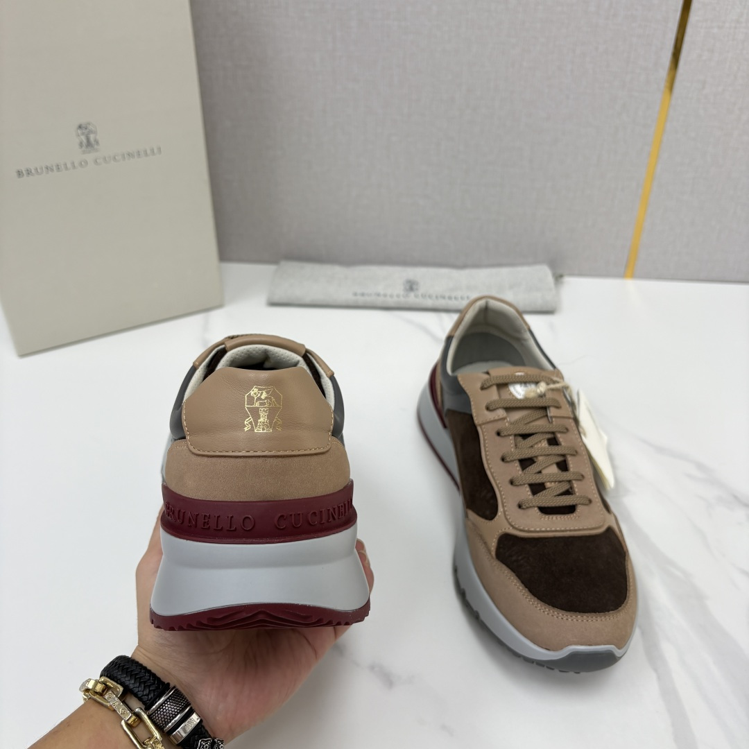 💋💍BC新品 Brunello Cucinell*  反毛拼牛皮低帮运动鞋  官方 7.400  新材料和对比细节重新定