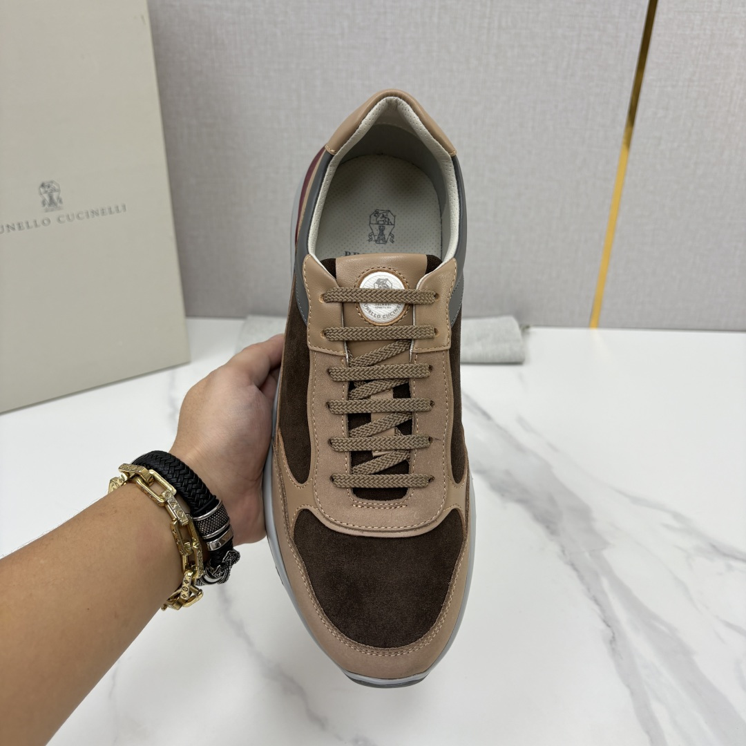 💋💍BC新品 Brunello Cucinell*  反毛拼牛皮低帮运动鞋  官方 7.400  新材料和对比细节重新定