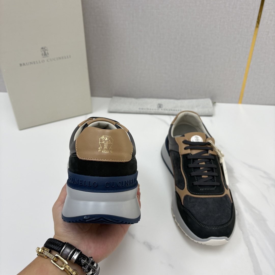 💋💍BC新品 Brunello Cucinell*  反毛拼牛皮低帮运动鞋  官方 7.400  新材料和对比细节重新定