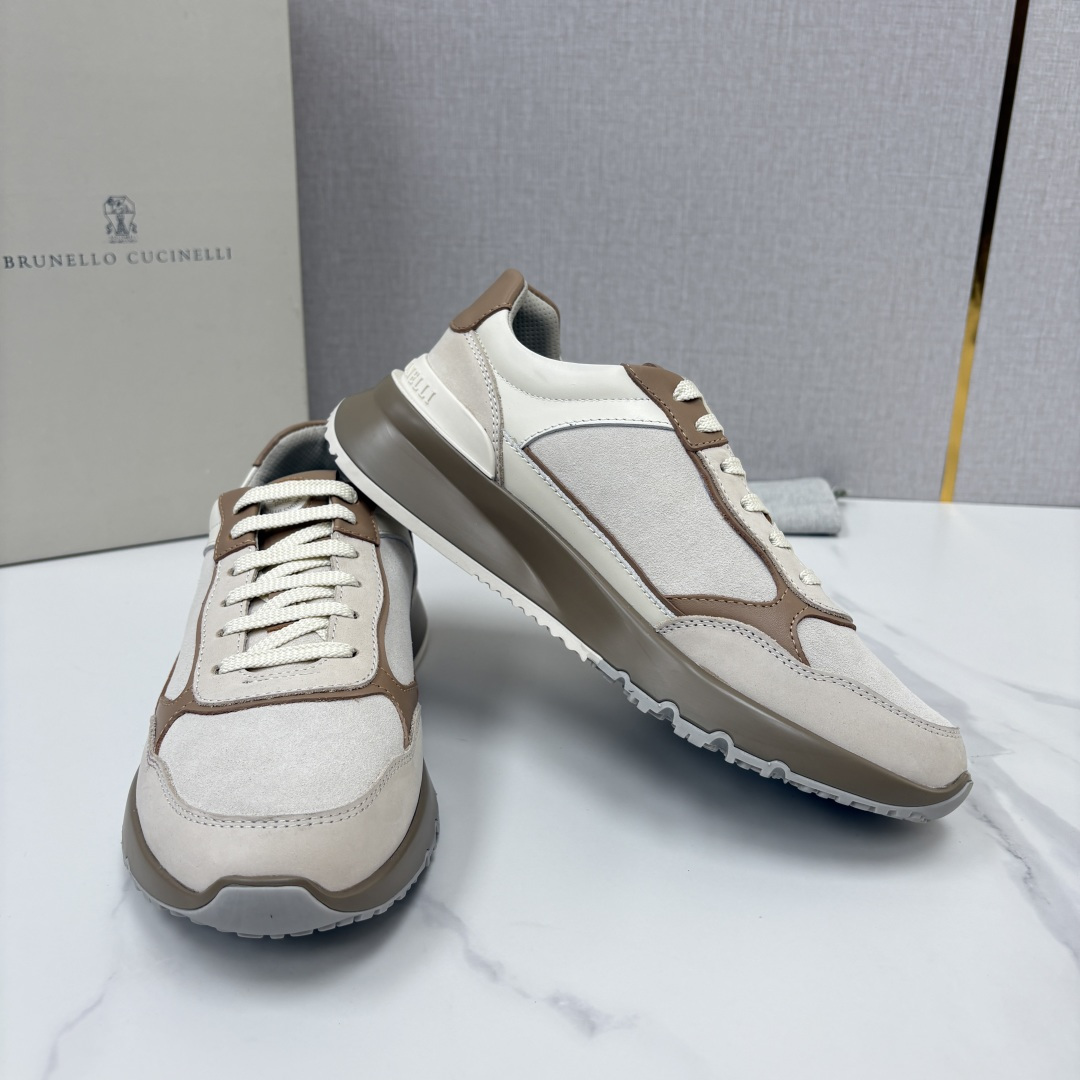 💋💍BC新品 Brunello Cucinell*  反毛拼牛皮低帮运动鞋  官方 7.400  新材料和对比细节重新定