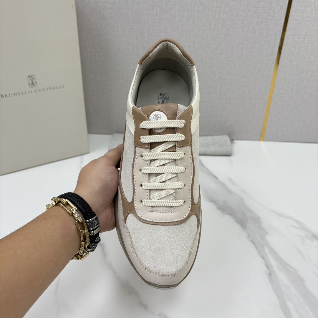 💋💍BC新品 Brunello Cucinell*  反毛拼牛皮低帮运动鞋  官方 7.400  新材料和对比细节重新定