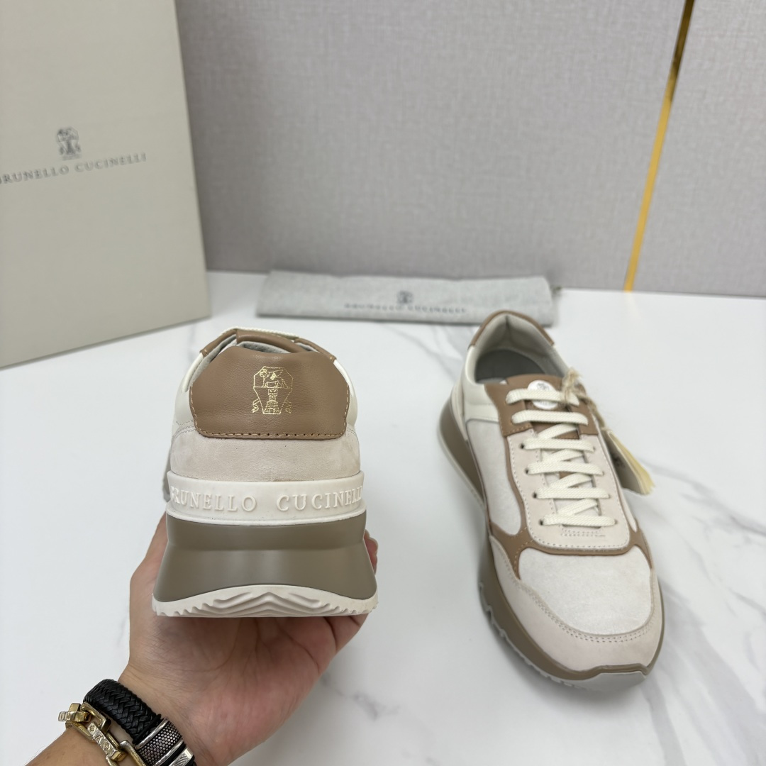 💋💍BC新品 Brunello Cucinell*  反毛拼牛皮低帮运动鞋  官方 7.400  新材料和对比细节重新定