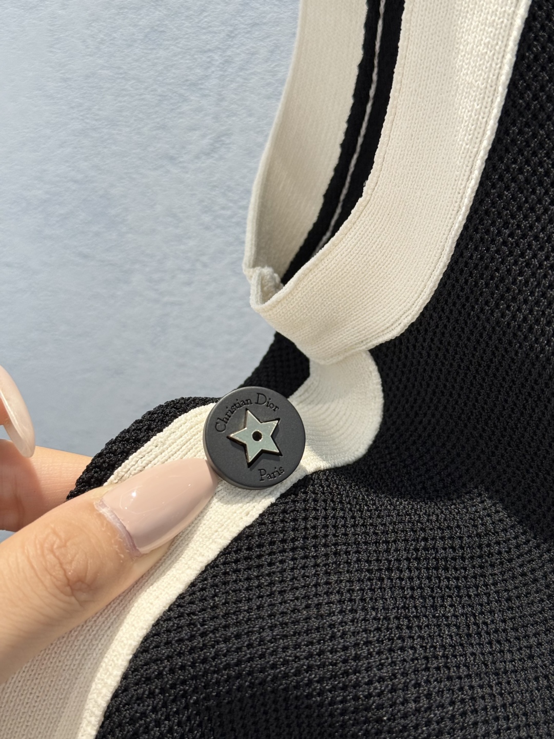 DIOR Black & White Knit Vest Dress with Star Button Detail - Chic & Stylish 5 cmp i1747242402658 3921 0 4